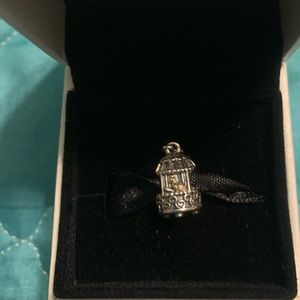 BNIB - Pandora Gold tone Bird in a silver Birdcage charm.